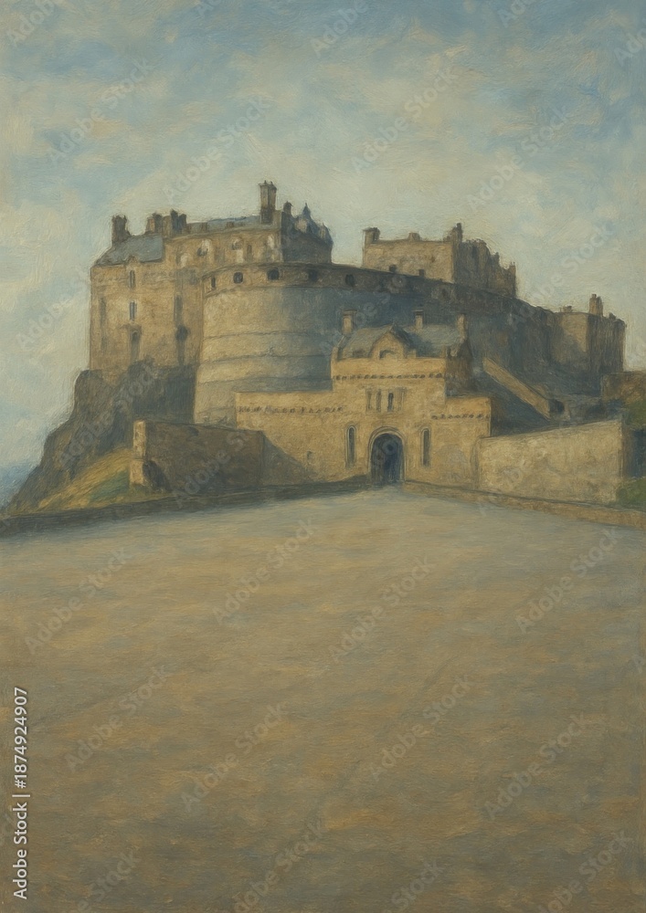 Fototapeta premium Majestic ancient castle landscape.