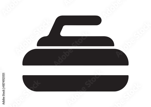 Curling Stone icon, Curling Stone solid vector
