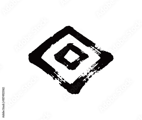 符号方块矢量书法手写毛笔字
