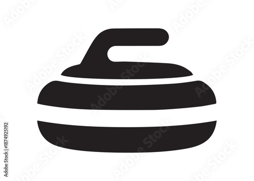 Curling Stone icon, Curling Stone solid vector