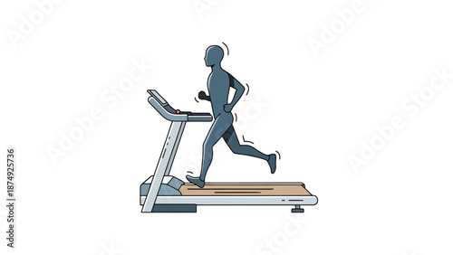 Athletic person exercising on a high tech treadmill machine for cardio workout indoors depicting motion and fitness progress