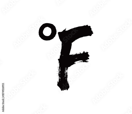 符号华氏度矢量书法手写毛笔字
