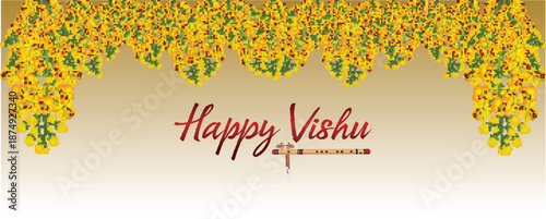 Vector illustration of happy vishu festival