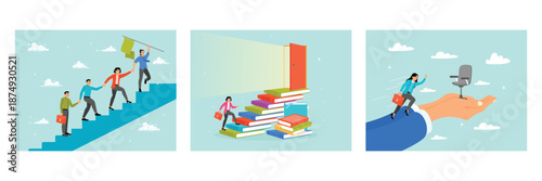 Team support help success concept. Education or learning for new opportunity. Employment opportunity