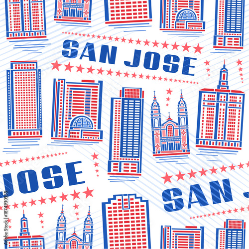 Vector San Jose seamless pattern