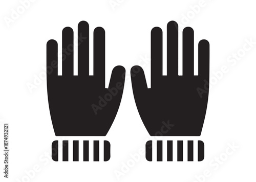 Winter Gloves icon, Winter Gloves solid vector