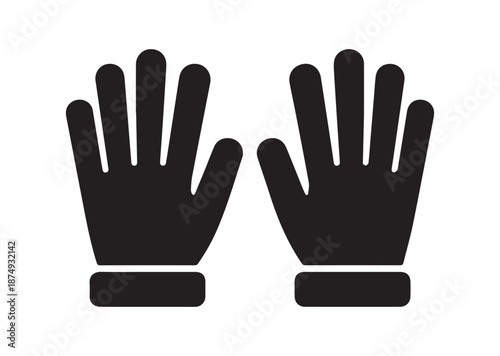 Winter Gloves icon, Winter Gloves solid vector