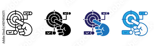 Goals Icon Multi Style Vector Illustration