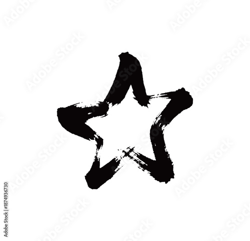 符号五角星矢量书法手写毛笔字
