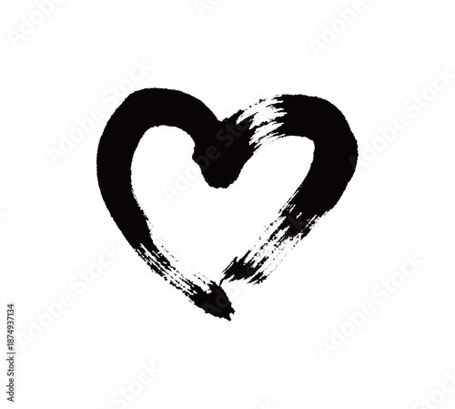 符号心形矢量书法手写毛笔字
