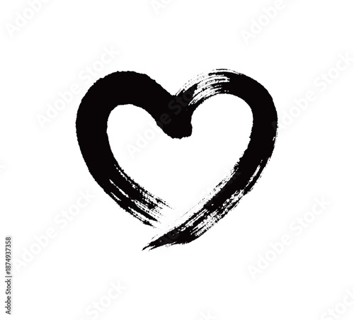 符号心形矢量书法手写毛笔字
