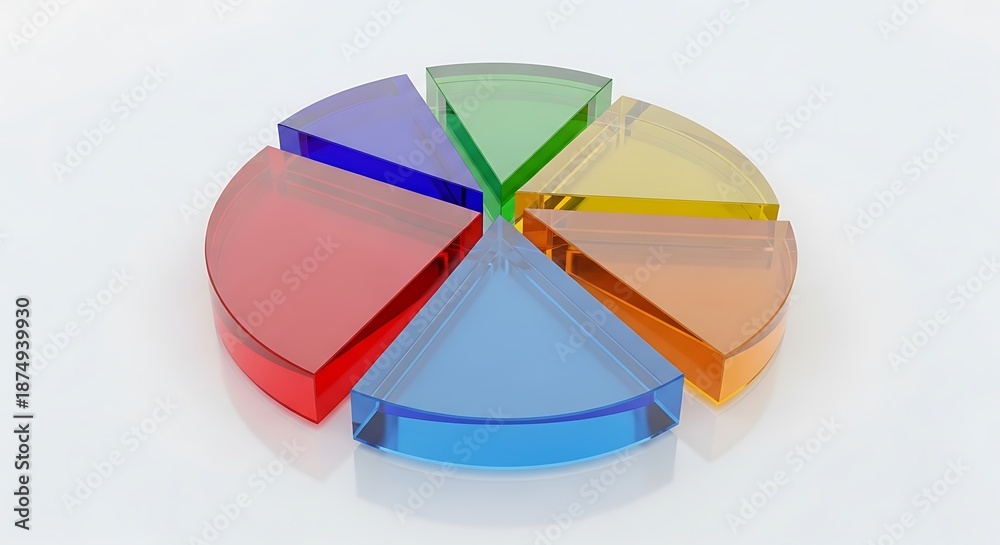 Obraz premium Colorful pie chart segments arranged in a circle on white background