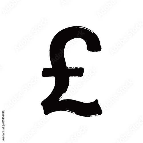 符号英镑矢量书法手写毛笔字
