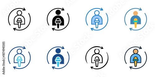 Media Coverage icons set multiple style collection. Editable stroke 

