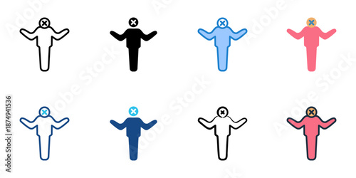 Voter Apathy icons set multiple style collection. Editable stroke 
