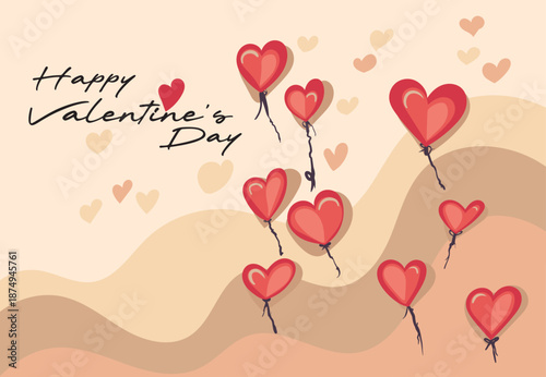Happy Valentine's Day banner. Happy Valentines Day typography poster with handwritten calligraphy text, Vector illustration