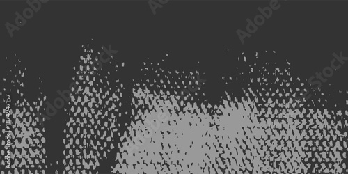 Abstract Gray Halftone Pointillism on Black Background