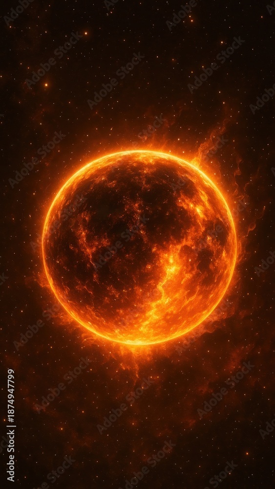 Fototapeta premium Fiery celestial orb radiance mobile wallpaper