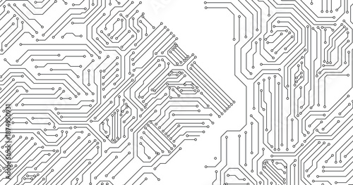 Vector futuristic circuit board , Electronic motherboard , Communication and engineering concept