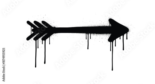 a black arrow with dripping paint effect silhouette high quality professional detailed modern elegant stylish clean
