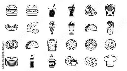Collection of Food and Drink Icons.