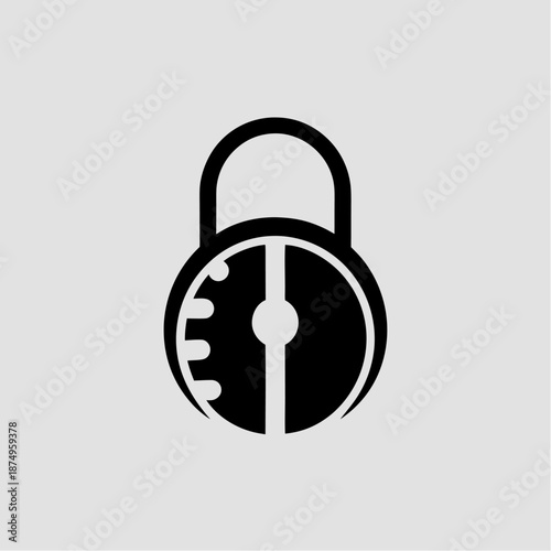 Lock and key icon set for security and protection