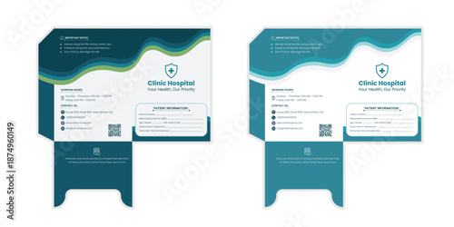 Modern Medical Patient File Folder Template for Hospital and Clinic