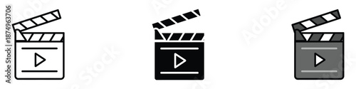 Clapboard icon set vector. film production and media symbol. vector illustration.