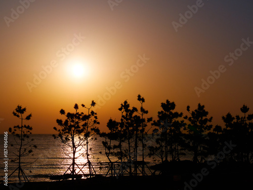 The New Year's sunrise over the sea in Gangneung