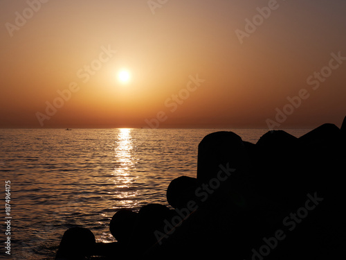 The New Year's sunrise over the sea in Gangneung
