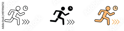 Running Speed icon set vector. urgency and effective time management symbol. vector illustration.