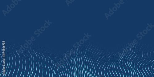 Dynamic digital wave pattern with luminous blue halftone dotted  background. big data pattern, technology or futuristic visualization, waveform dot texture, music backdrop symbol. vector illustration.
