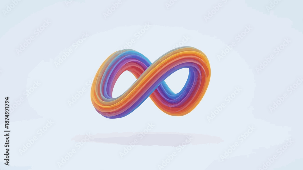 Obraz premium Vibrant rainbow infinity symbol on light background
