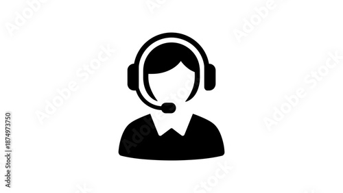 A customer service representative wearing a headset for communication