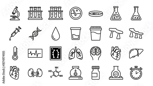Collection of Medical and Scientific Icons.