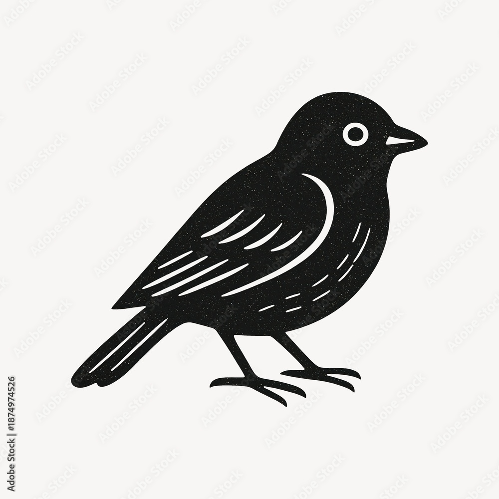 Obraz premium Minimalist black bird silhouette