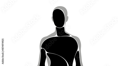 Abstract Human Silhouette with Inner Light