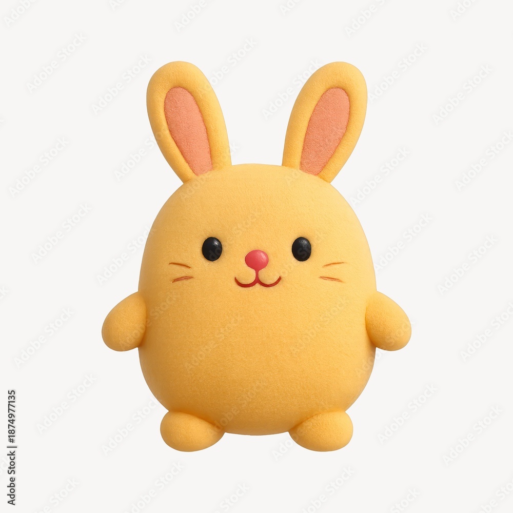 Obraz premium Cute yellow bunny illustration