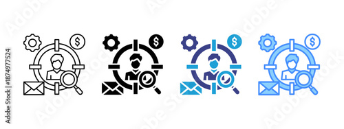 Buyer Persona  icon set multiple style collection