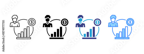 Demographic icon set multiple style collection