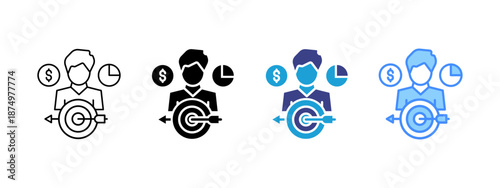 Segmentation icon set multiple style collection