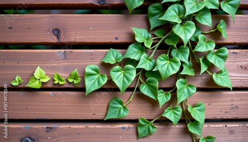 Growing Ivy Cascade Rustic Wooden Bench