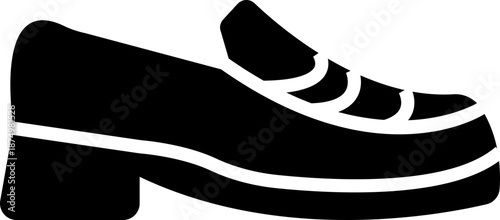 Winter shoe icon, representing cold weather footwear for snow and outdoor use. Ideal for fashion, seasonal design, a solid silhouette, ecommerce, apps, web, infographics, and retail projects.