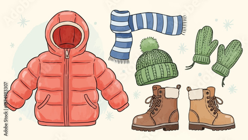 Winter Clothing Essentials for Children Collection.