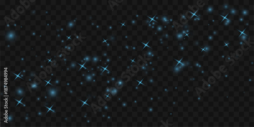 Blue particles float in ambient space, forming soft motion layers and futuristic calm mood. vector