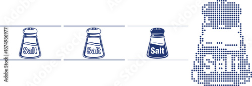 Salt shaker container vector icon seasoning kitchen food condiment illustration