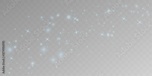 Light scatter of blue dust particles adds subtle motion, airy texture, and glowing highlights. vector