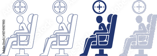 Seat belt sign icon concept for airplane or transport seating