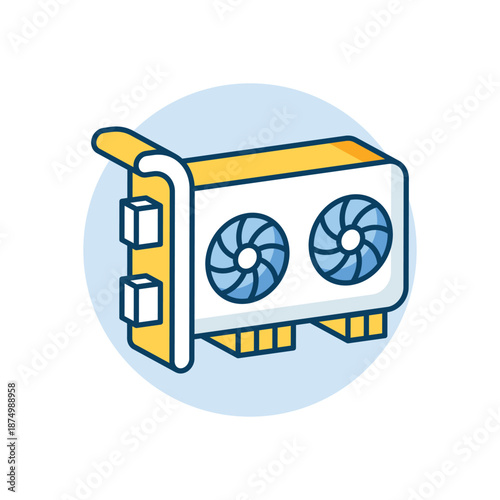 Graphic Card icon clean and modern vector illustration