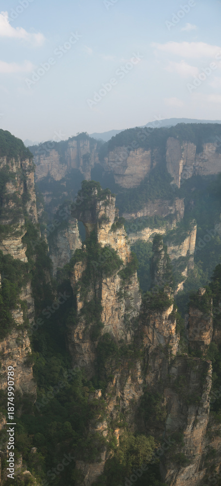 Fototapeta premium Zhangjiajie Avatar Mountains pillars vertorama